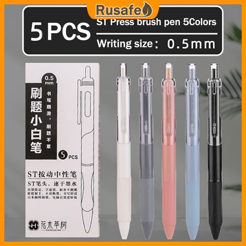 5PCS Gel Pen 0.5MM Black Ink Signature Pen Writing Ballpoint Pen ST ...