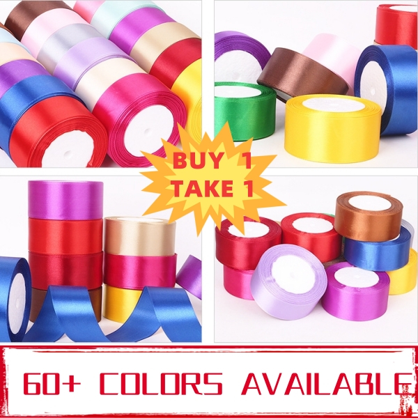 [BUY 1 TAKE 1] 4cm (25 yards/roll) Satin Ribbon Roll Gift Packaging ...