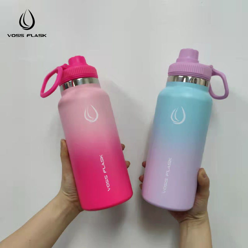 (32oz 946ml) Voss Flask Wide Mouth Tumbler with Sport Lid Vacuum  Insulated Stainless Steel Flask