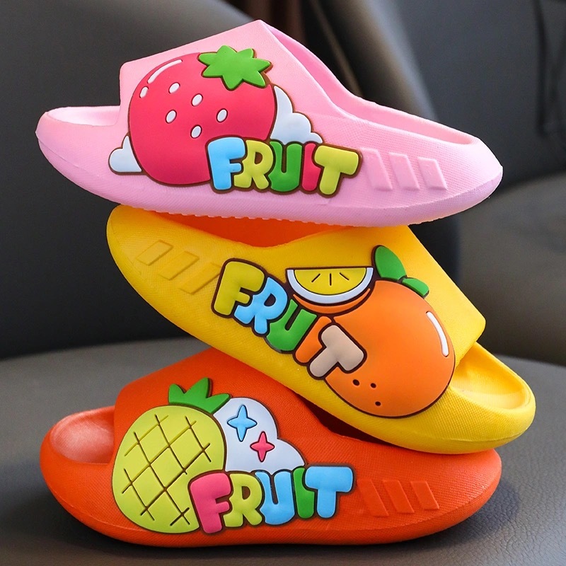 HHS Fruits Summer boy girl slippers baby cartoon cute bath non slip soft bottom Kids sandals