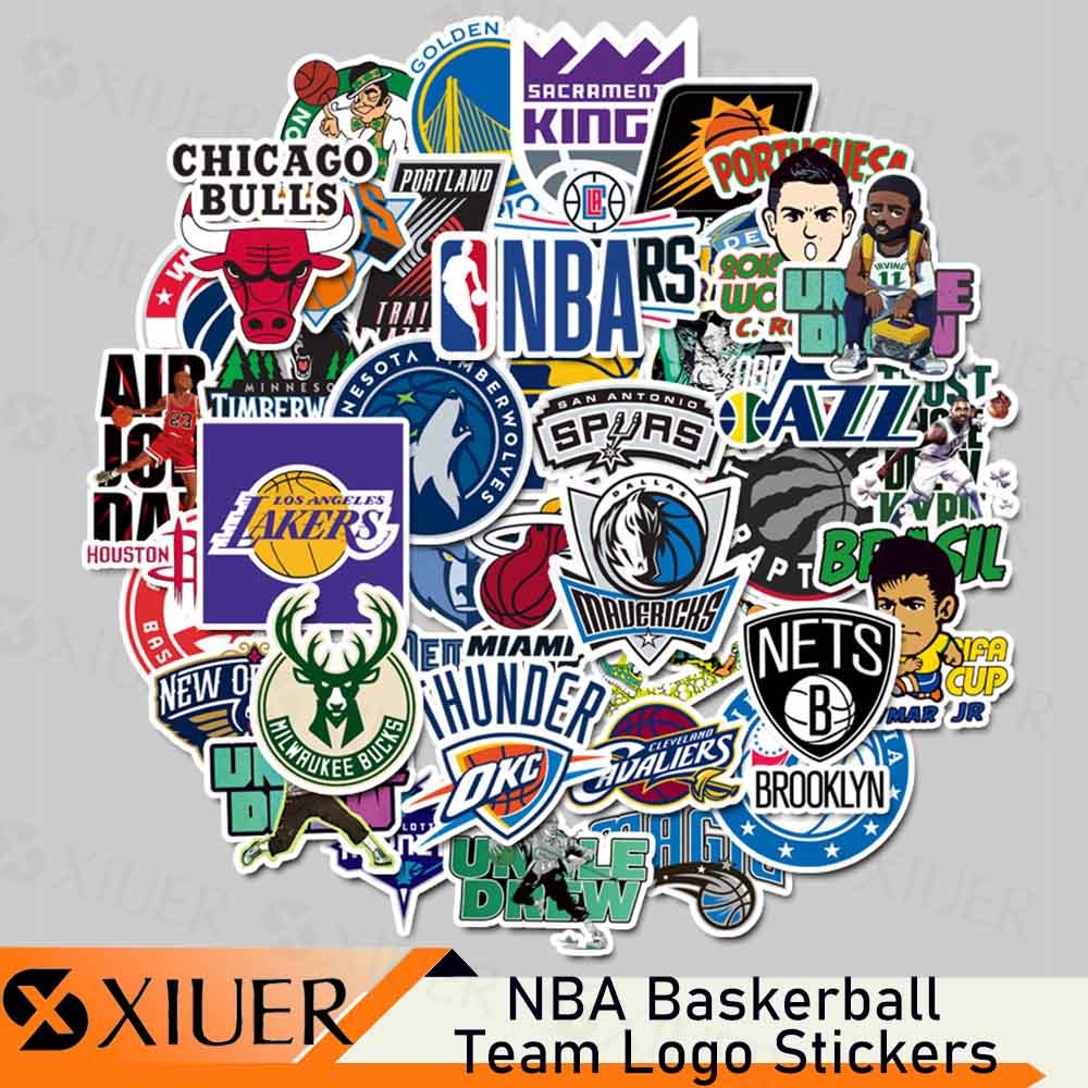 41Pcs NBA Baskerball Team Logo Stickers Waterproof Stickers for Pad ...