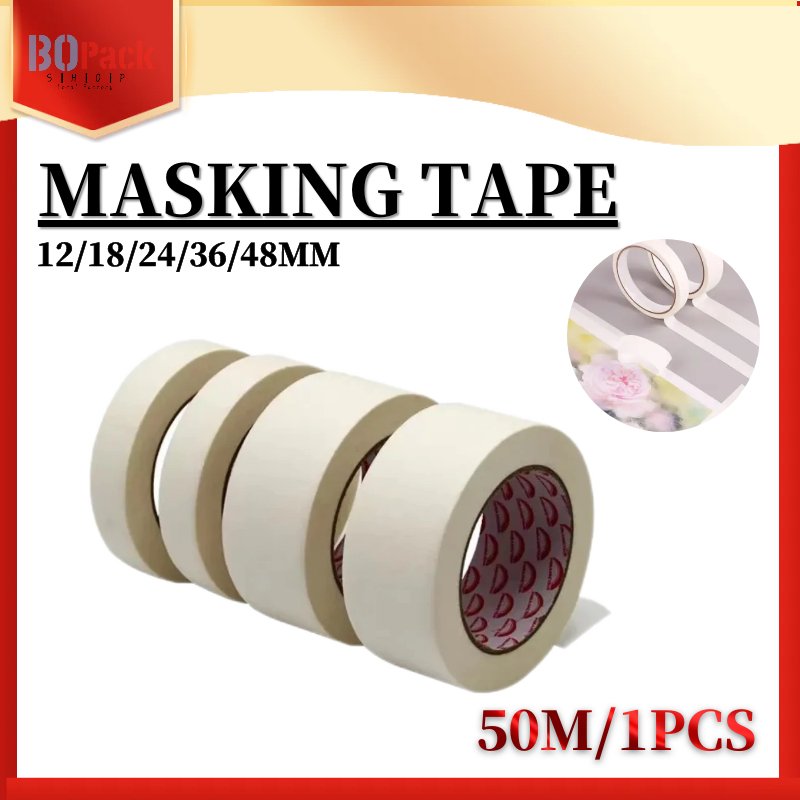 50Meters/1PCS Masking Tape Versatile Big Roll , Multiple Widths