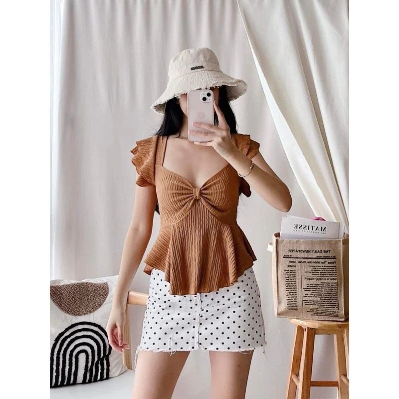 andmary Nana ribbon oneshoulder tops 【公式通販】