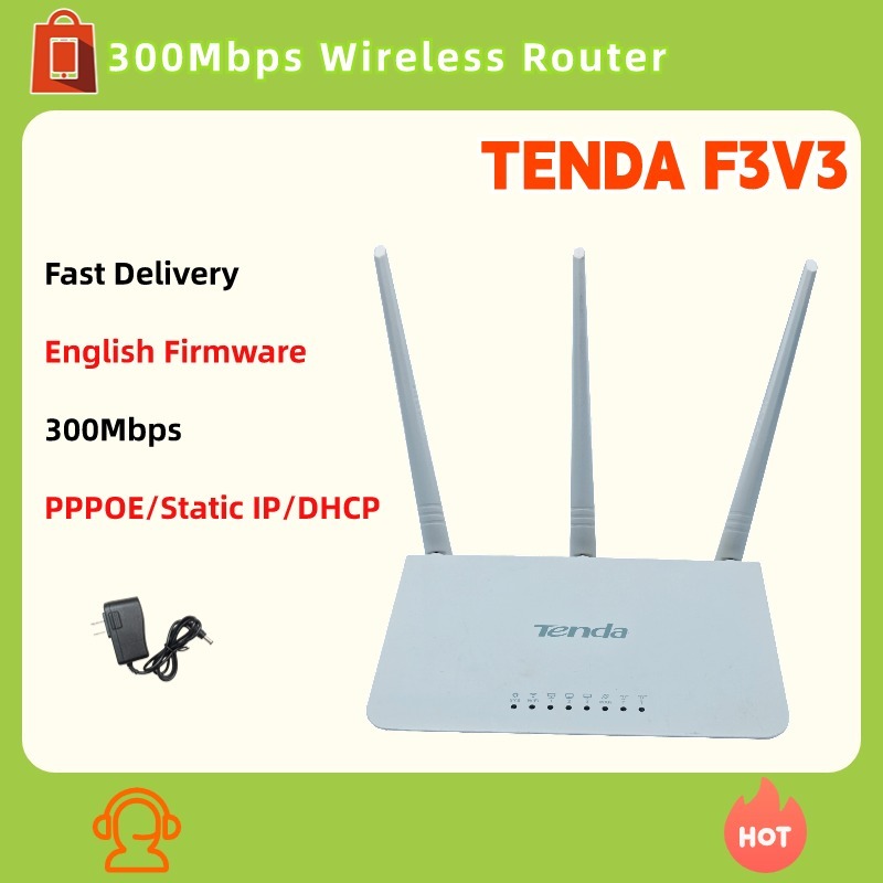 Second Hand Tenda 300mbps Wireless Router F3 V3 Contains Adaptor Shopee Philippines