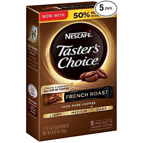 NESCAFE TASTER’S CHOICE FRENCH ROAST, 5 STICKS INSTANT COFFEE, SINGLE