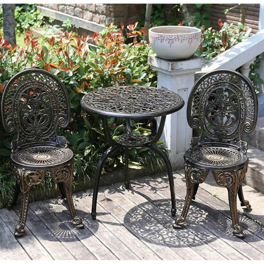 Victorian Style Cast Aluminum Patio with Umbrella Hole, NON RUST ALL