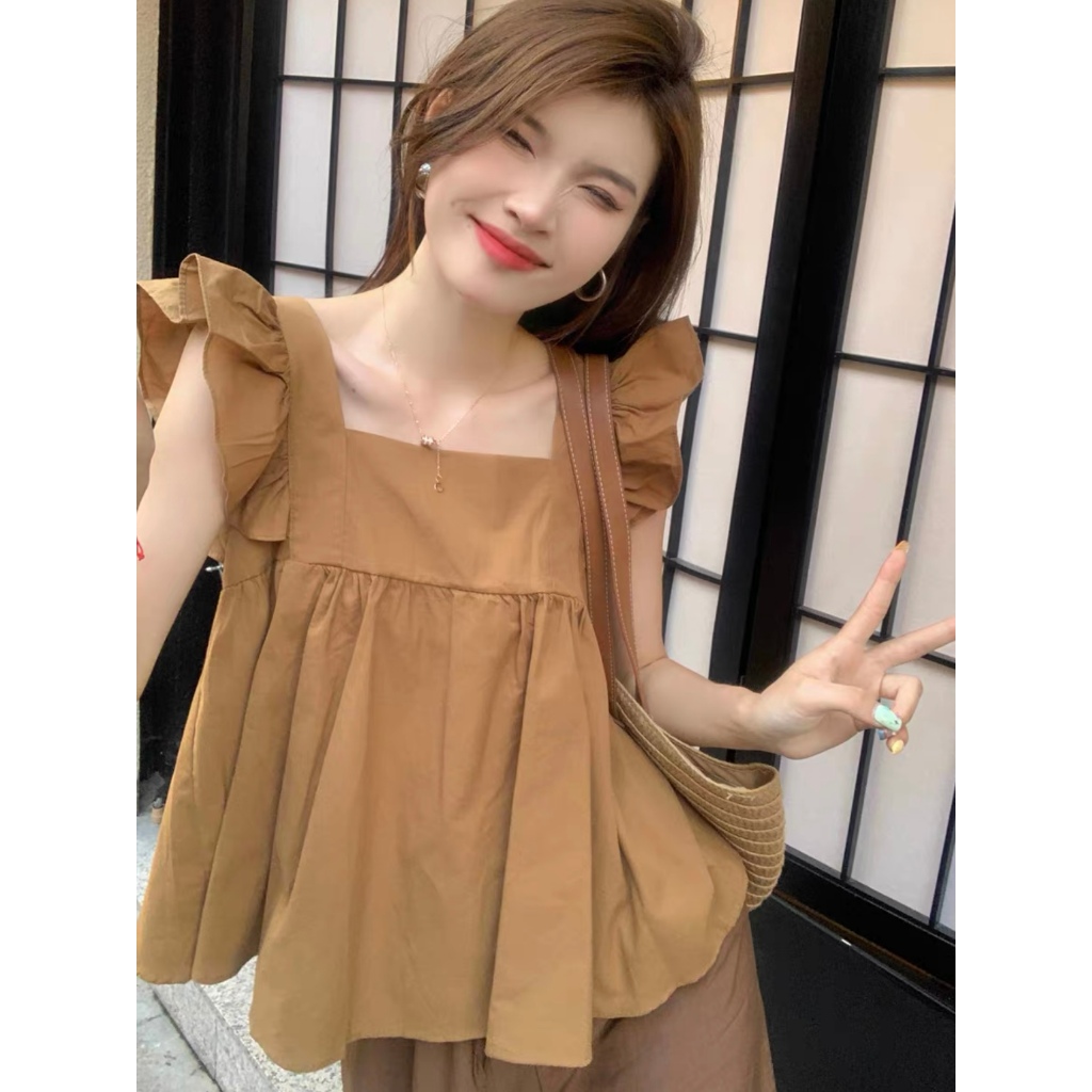 トップス archi Linen no-sleeve square top archi Linen no-sleeve square top