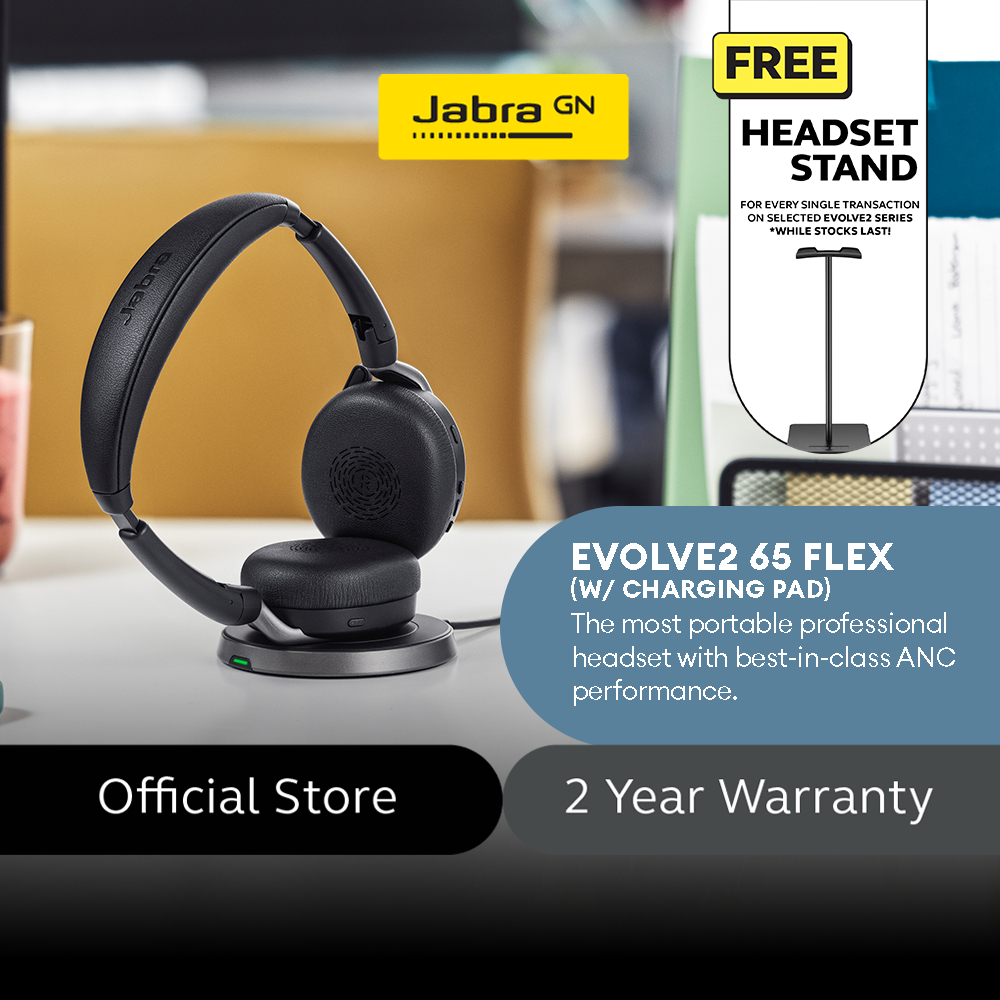 Jabra Evolve2 65 Flex Wireless Headset USB-A With Wireless Charger ...