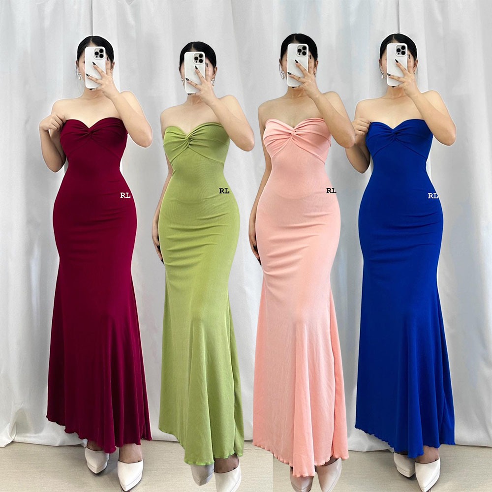 WSP Dyesebel Twisted Tube Knitted Maxi Dress Freesize XS to Medium