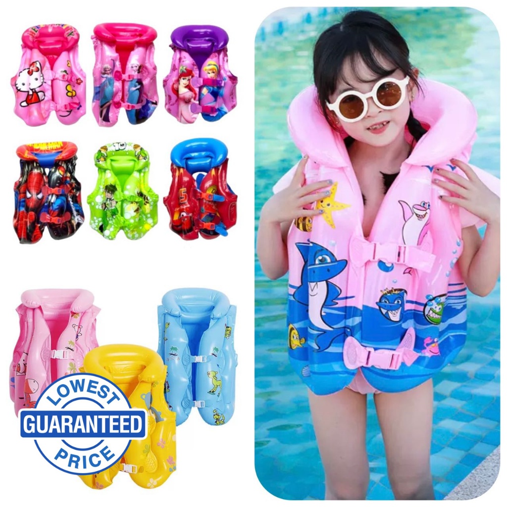 Swimsuit life jacket inflatable swimwear for kids swimming vest for ...