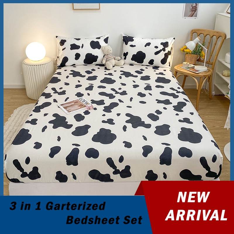 Alshone New Arrival 3 In 1 Full Garterized Bed Sheet Pillowcase 