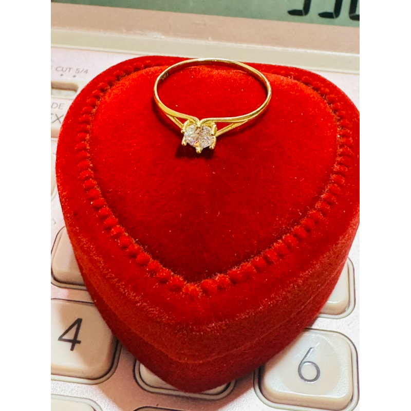 Ring With Stone 18K Saudi Gold | Shopee Philippines