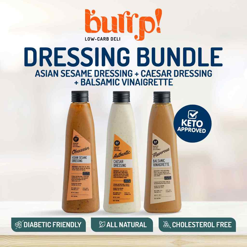 Burrp Dressings Bundle Caesar Dressing Balsamic Vinaigrette Asian