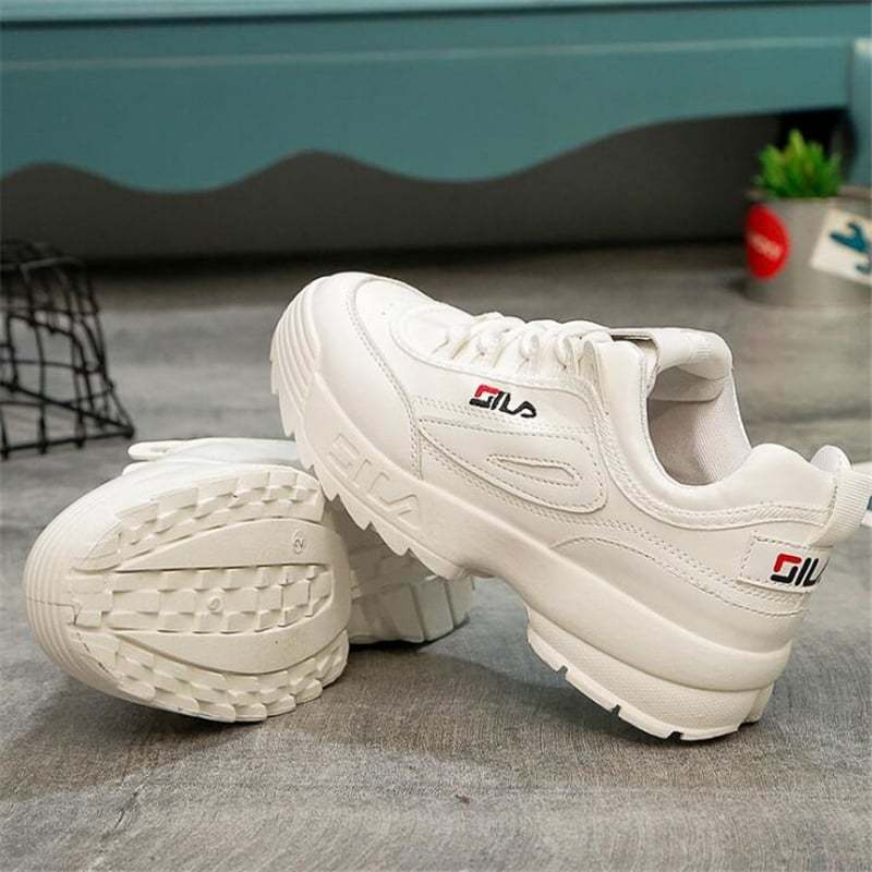 Fila rubber shoes white best sale