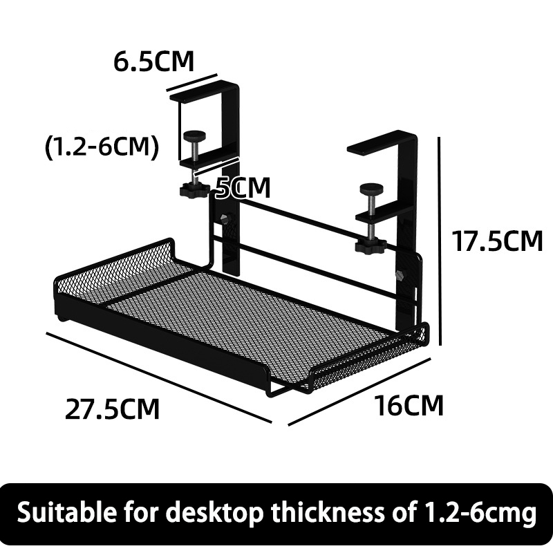 Under Table Storage Rack Cable Management Tray Desk Socket Holder Wire ...