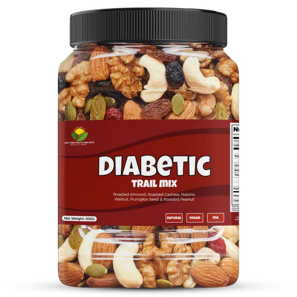 Diabetic Trail Mix (Roasted Almond, Raisin, Walnut, Roasted Cashew, Pumpkin Seed, Roasted Peanut