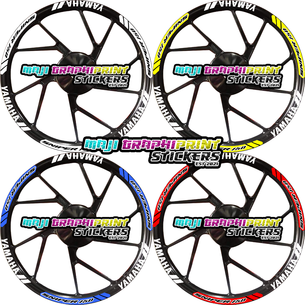 Yamaha Sniper 150 New Design Mag Sticker Printed - 2 SET FRONT AND REAR ...