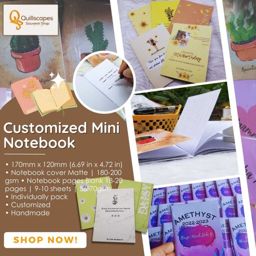 Customized Mini Notebook - 18 pages | 9 sheets | Shopee Philippines