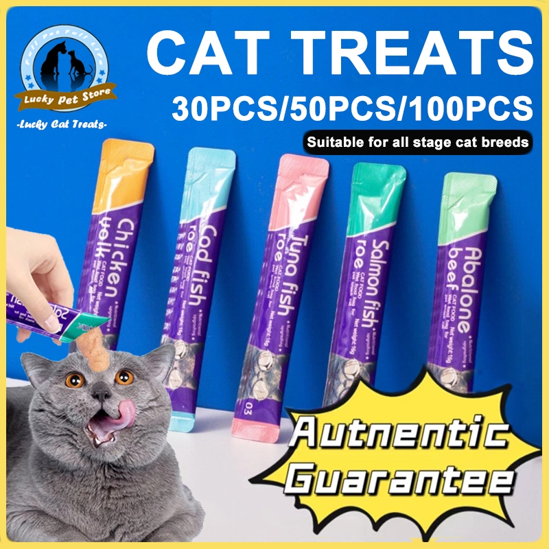 【100pcs/50pcs/30pcs】Cat Treats Per Pack Cat Snack Pet Kitten Treats For ...