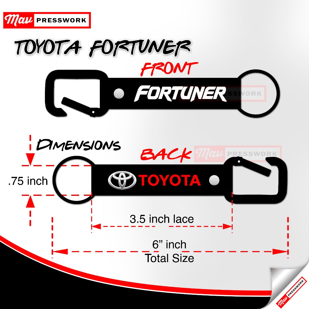TOYOTA FORTUNER Keylace / Keychain / Keyholder / Lace | Shopee Philippines