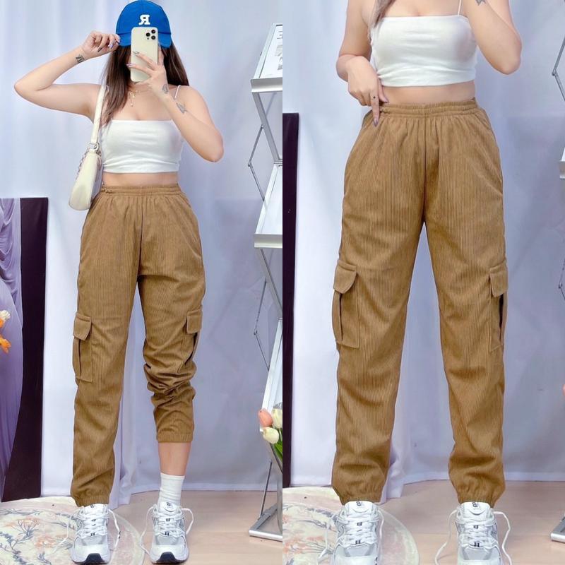 GU 4 Pocket Corduroy Cargo Pants Wide Leg Pants Casual Baggy Pants For ...