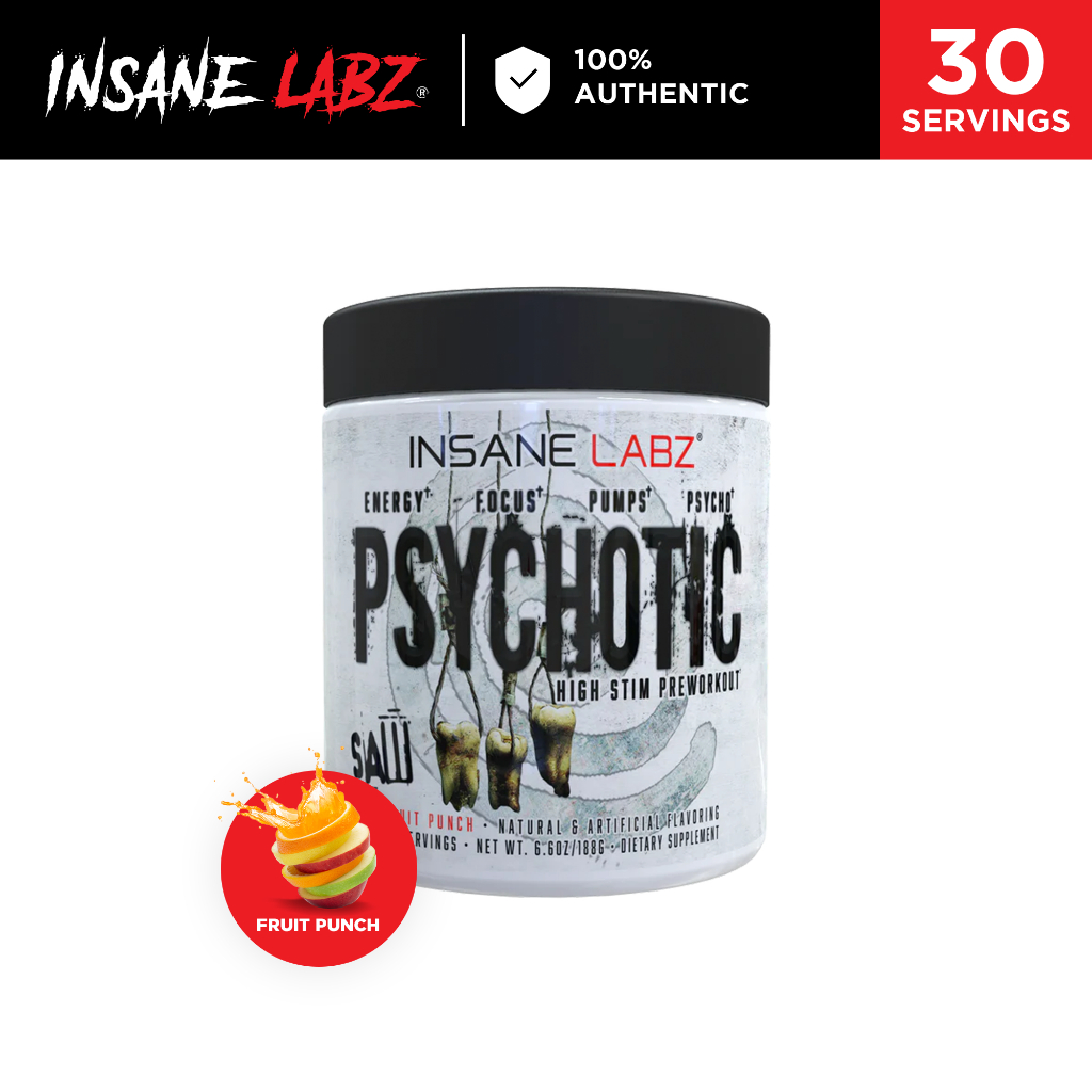 Insane Labz Psychotic SAW 30 Serve High Stim Pre Workout Powder ...
