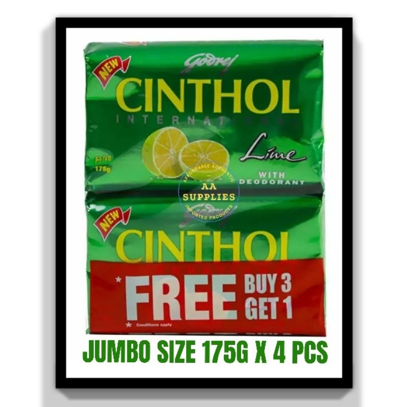 CINTHOL LIME SOAP 175G 3+1 PACK (BUY 3, GET 1 FREE) | Shopee Philippines