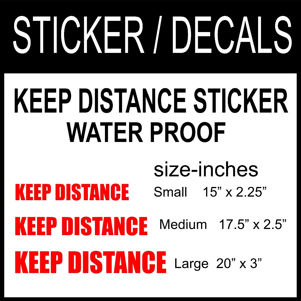 KEEP DISTANCE STICKER,Good for Truck and L300 vehicle | Shopee Philippines