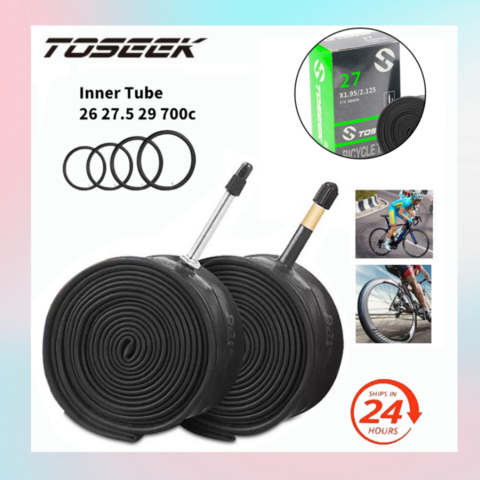 TOSEEK Bicycle Inner Tube 26 27.5 29er 700c MTB Road Bike FV AV Valve Inner Tube interior Tire Shopee Philippines