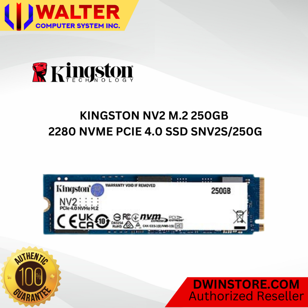 KINGSTON NV2 M.2 250GB 2280 NVME PCIE 4.0 SSD SNV2S/250G | Shopee ...