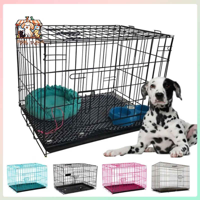 Pet Cage Collapsible with Poop Tray for Dog cage Cat Rabbit Puppy ...