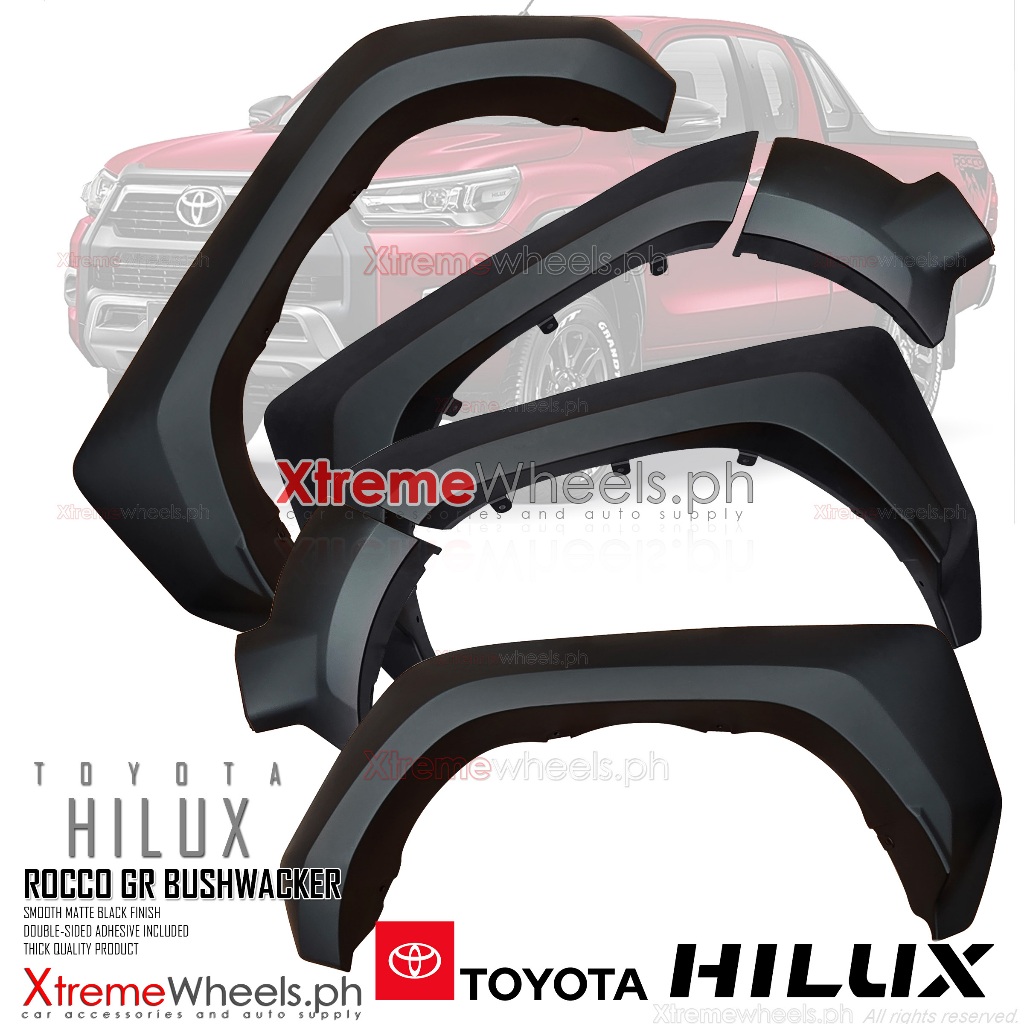 Hilux Conquest 2021 to 2025 GR Designed Matte Black Bushwacker Fender ...