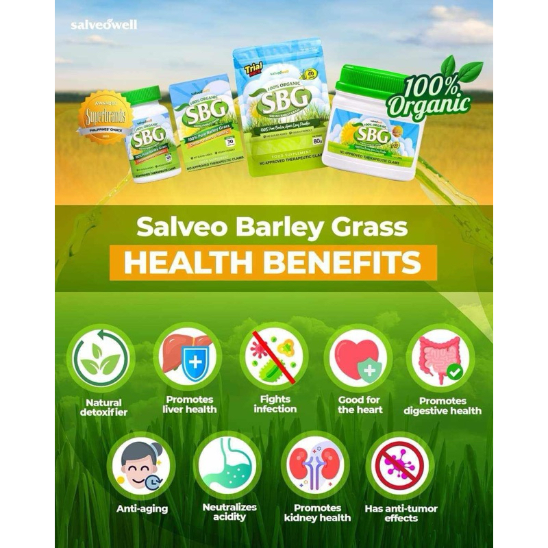 SALVEO BARLEY GRASS Organic and Pure - Powder and Capsules (SBG ...