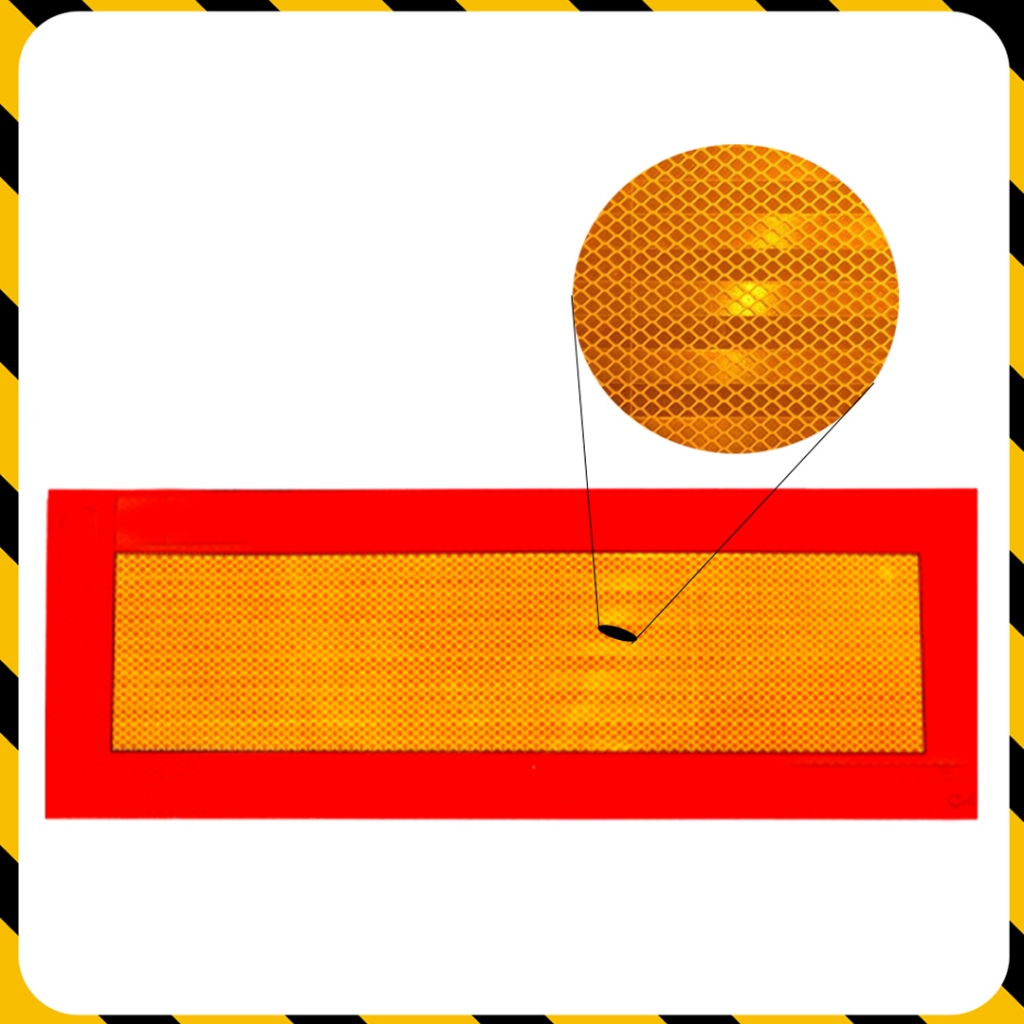 Rectangular Red and Yellow Rear Reflector Warning Sign Trailer Plate ...