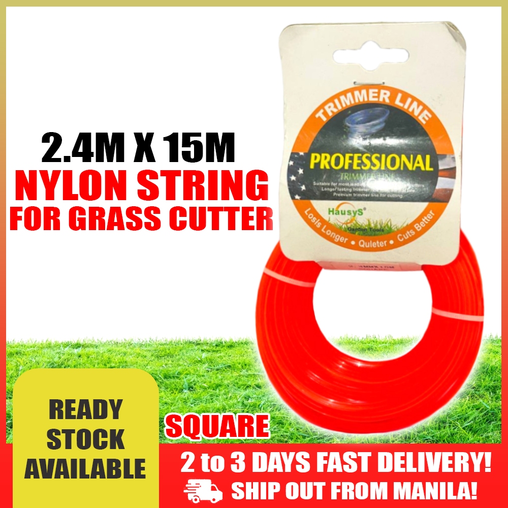 Trimmer Line Nylon Cord Wire Square String 2.4MM X 15M Petrol Grass ...