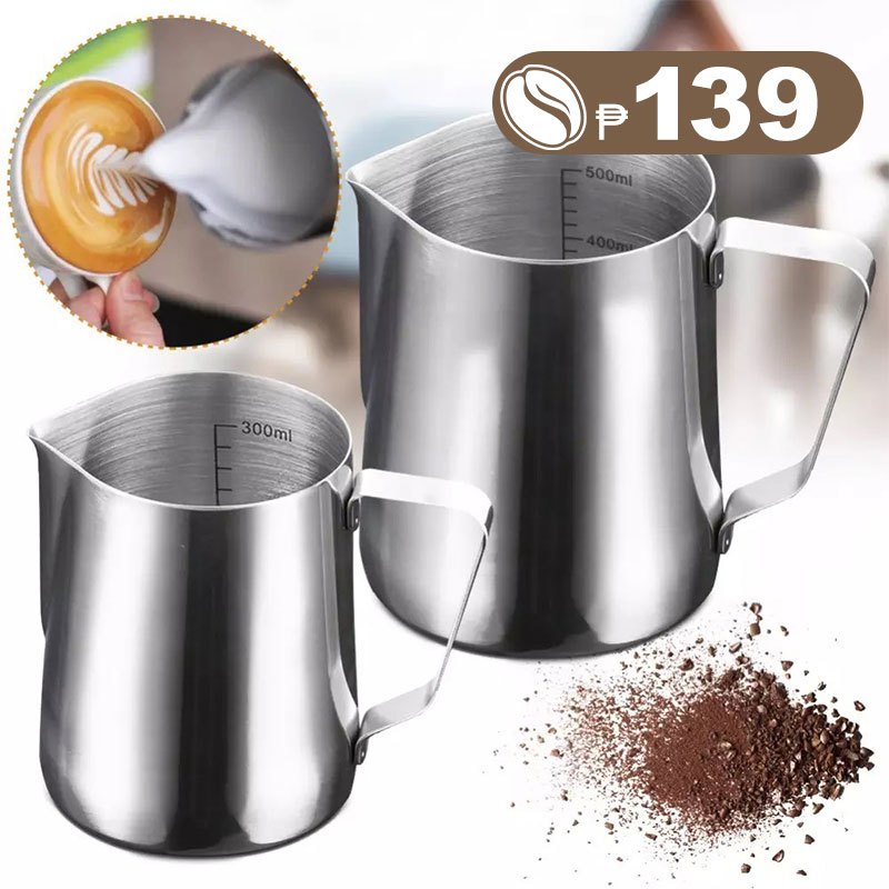 350Ml 600Ml Coffee Pitcher Stainless Steel Milk Frothing Jug Latte ...