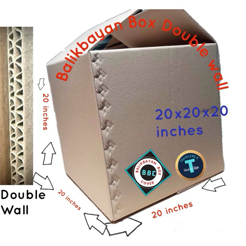 Heavy Duty Double Walled Balikbayan Box (20x20x20 inches) | Shopee ...