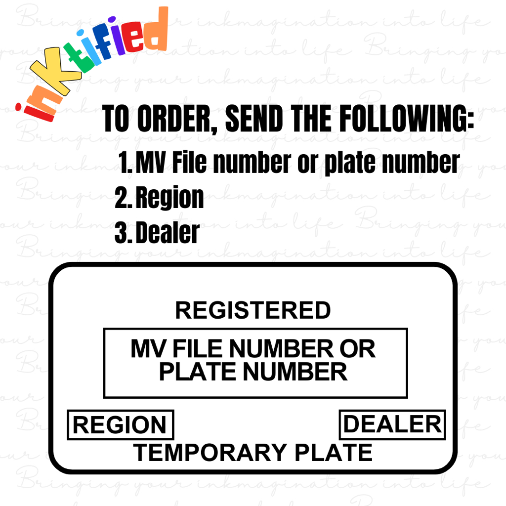 Temporary Plate Number (3MM ACRYCLIC) by inKtified | Shopee Philippines