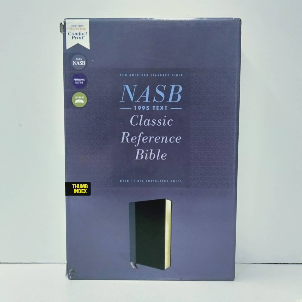 NASB CLASSIC REFERENCE BIBLE, Black, Red Letter, 1995 Text, Thumb ...