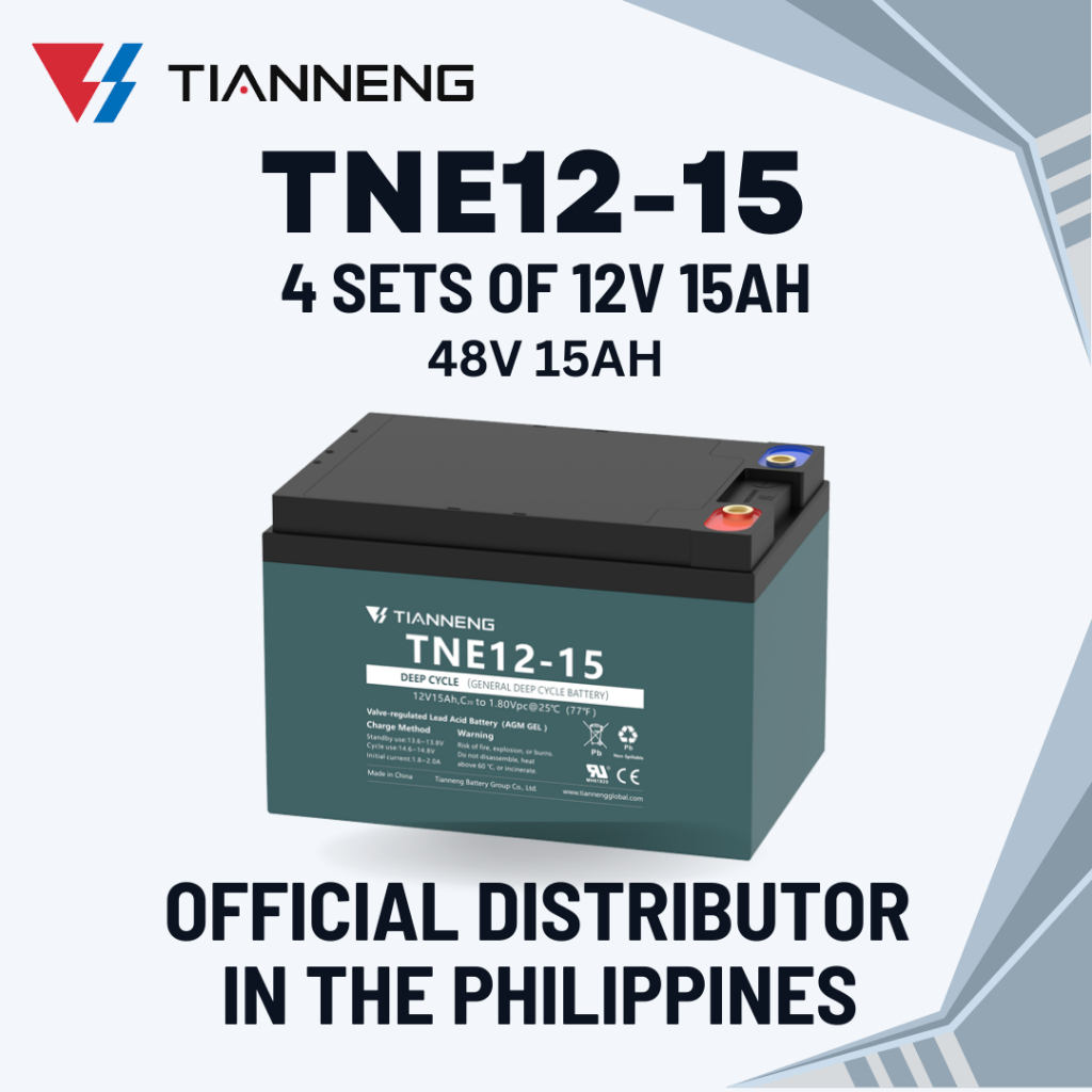 TIANNENG E-bike Battery TNE12-15 │ 48V 15AH │ 4 SETS OF 12V 15AH (6 ...