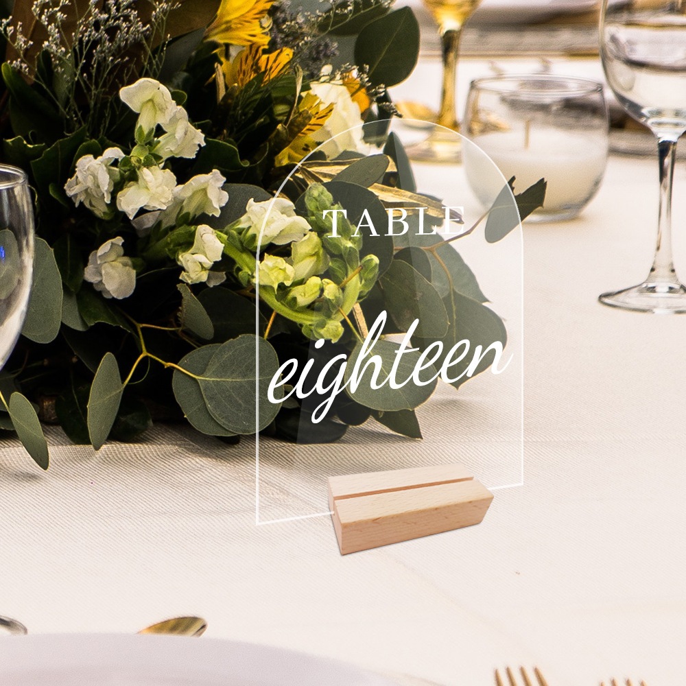 Acrylic Place Card Sign Holder Wedding Table Sign Number Holder Table ...