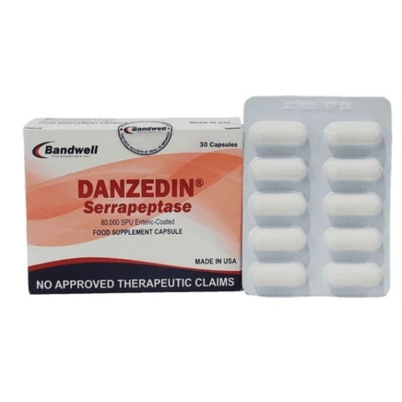 10pcs Per Pack DANZEDIN Serrapeptase 80,000 SPU Enteric-Coated Capsule ...