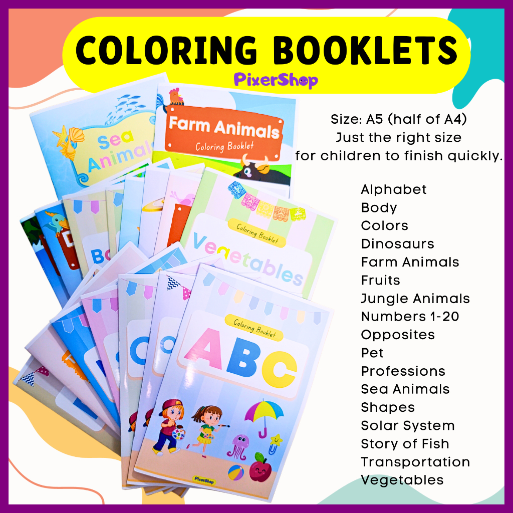 Coloring Booklets for Kids Fast Shipout Coloring Activity Pixershop ...