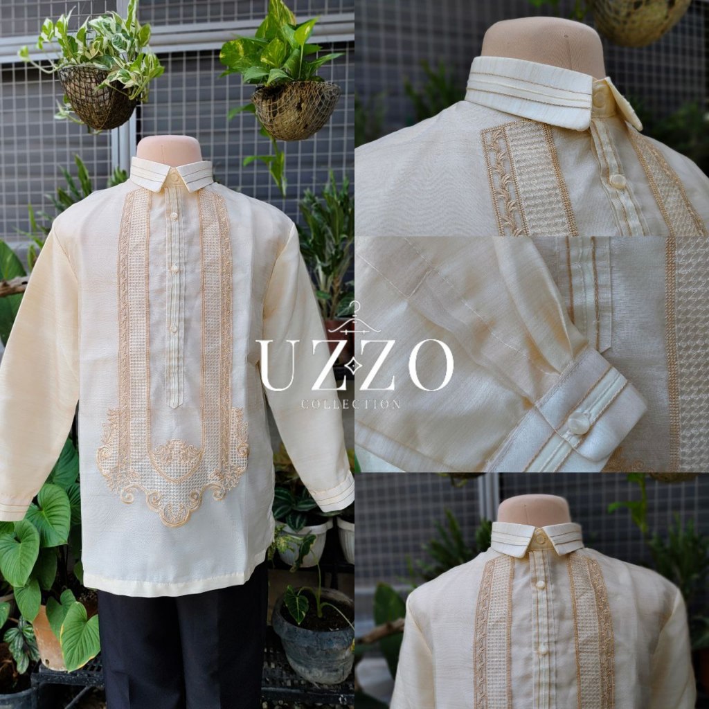 UZZO Pintacks Modern Barong Tagalog for Men [Random Embroidery] Lining ...