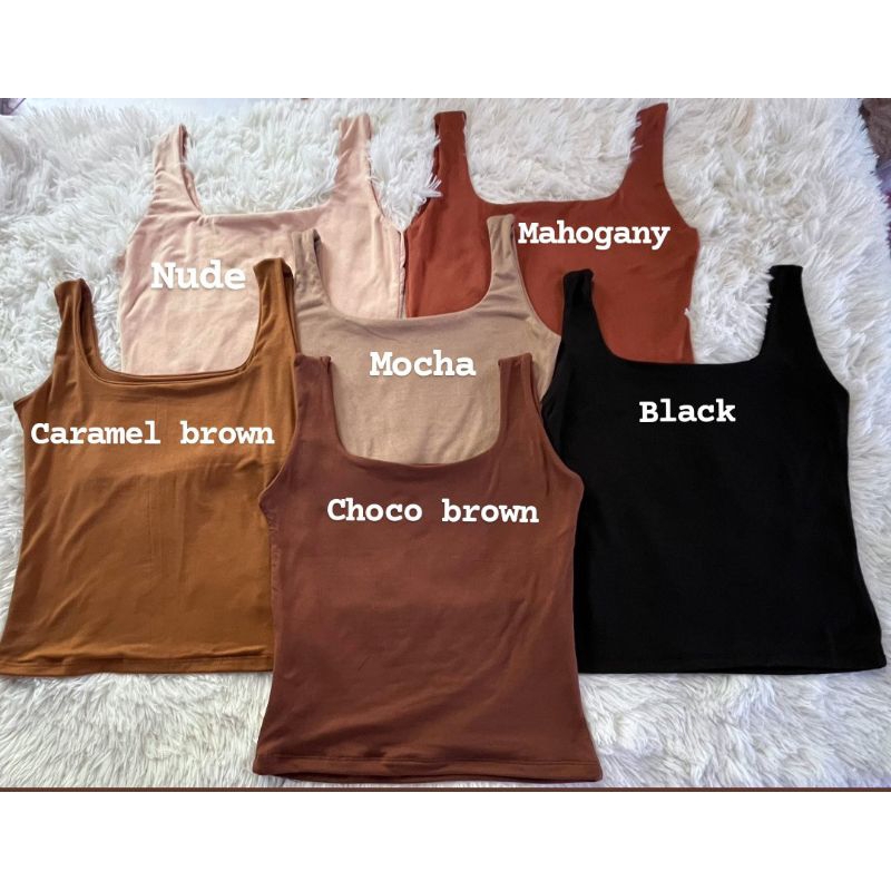 TANK TOP SQUARENECK DOUBLE LINED TOP/ FULL LENGTH | Shopee Philippines