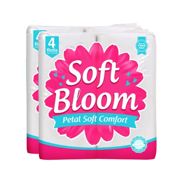 Soft Bloom Bathroom Tissue 2 Ply 150 Pulls 8 Rolls | Shopee Philippines