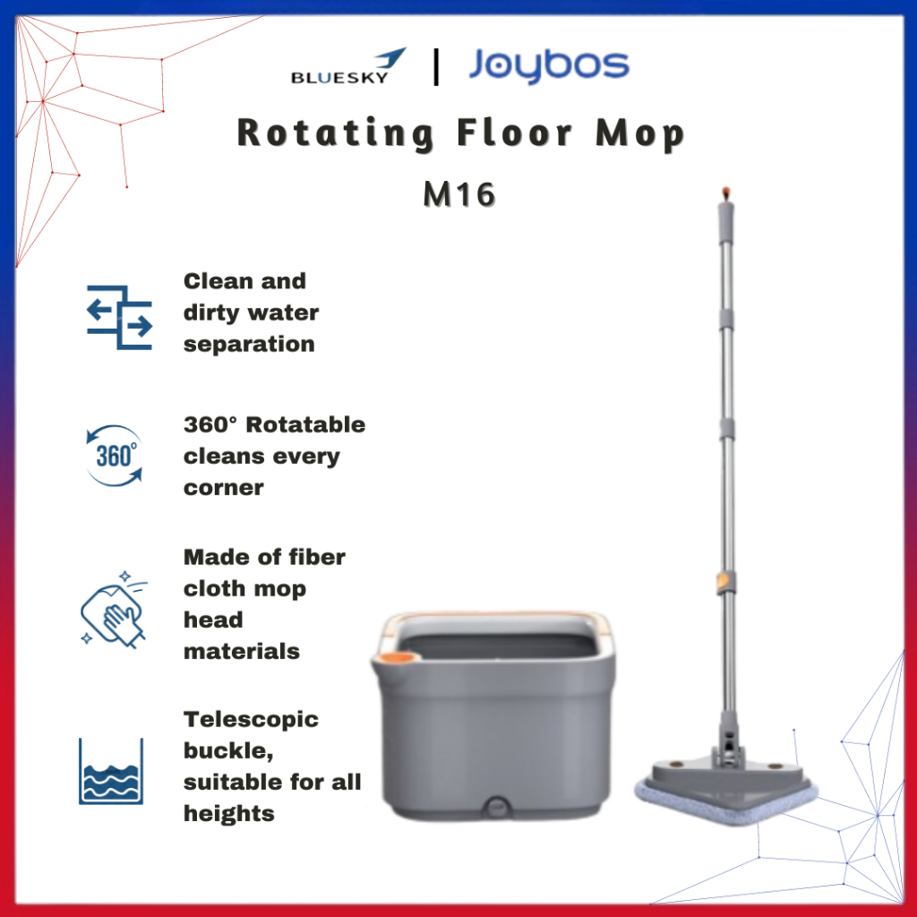 Joybos M16 Spinner 360 Rotating Self Wash Spin Mop Cleaner With Turbo ...