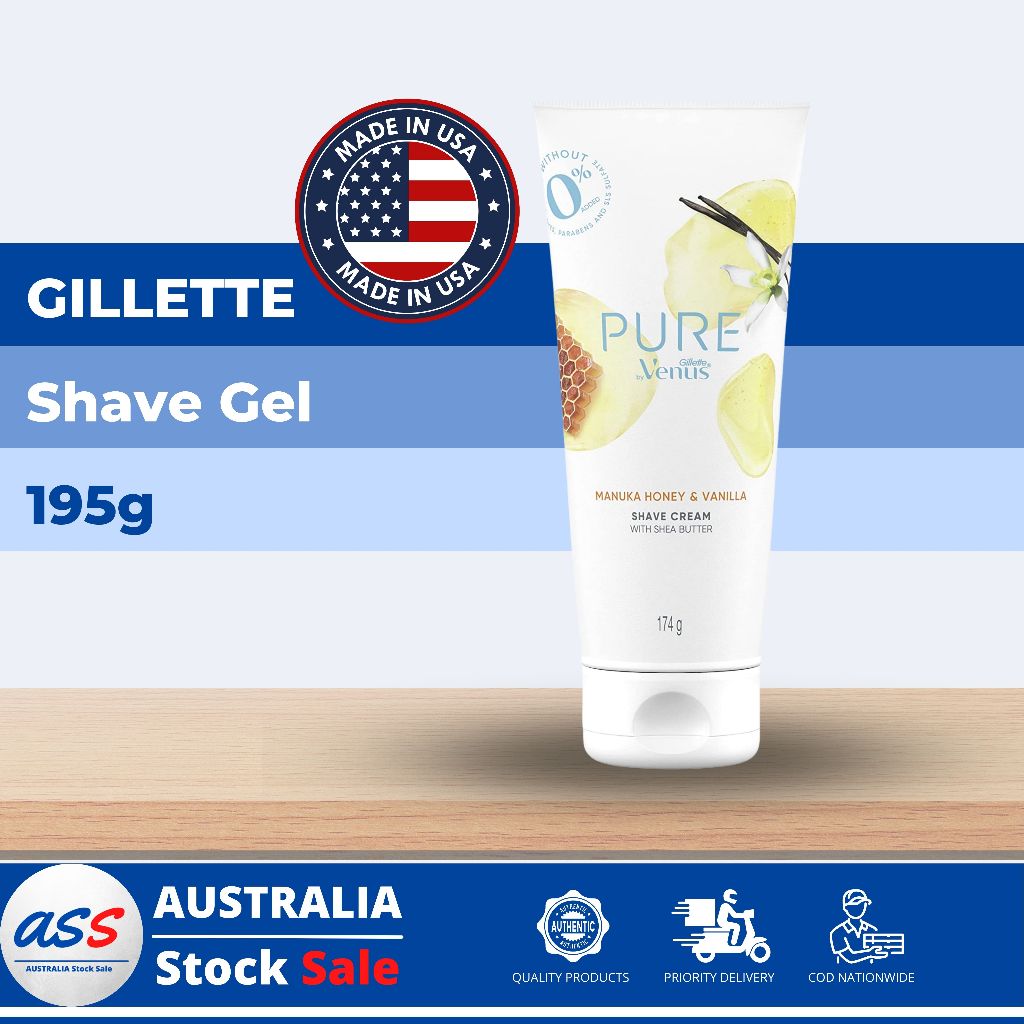 Gillette Venus Pure Shaving Cream, Manuka Honey and Vanilla (174g