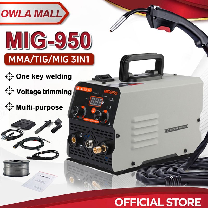 Portable MIG Welding Machine Inverter Arc MMA 3in1 Gasless Welder Home ...