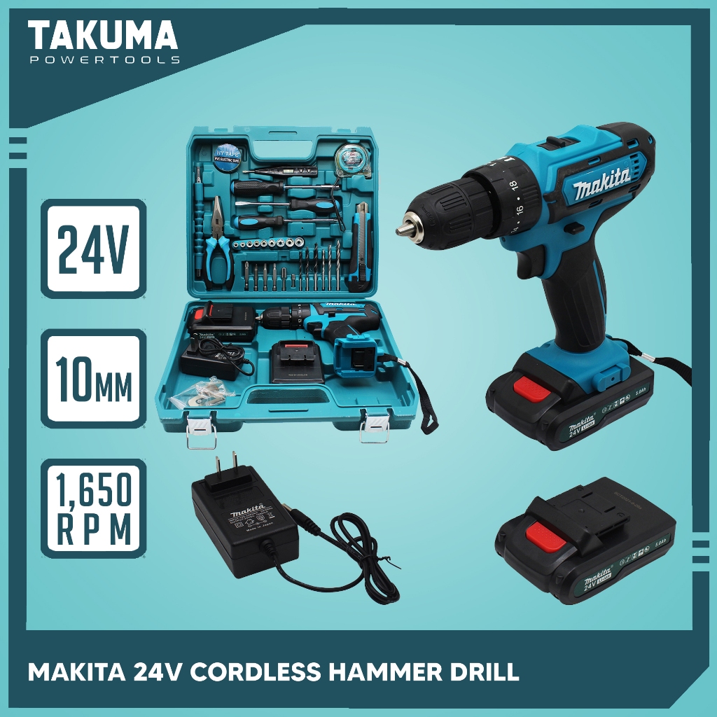 Makita DF331D 24V Cordless Hammer Drill Tools Set